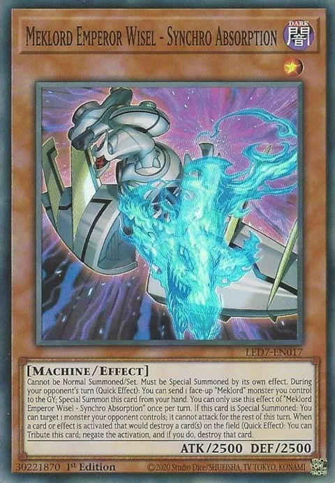 Meklord Emperor Wisel - Synchro Absorption LED7-EN017 Yu-Gi-Oh card from Legendary Duelists: Rage of Ra