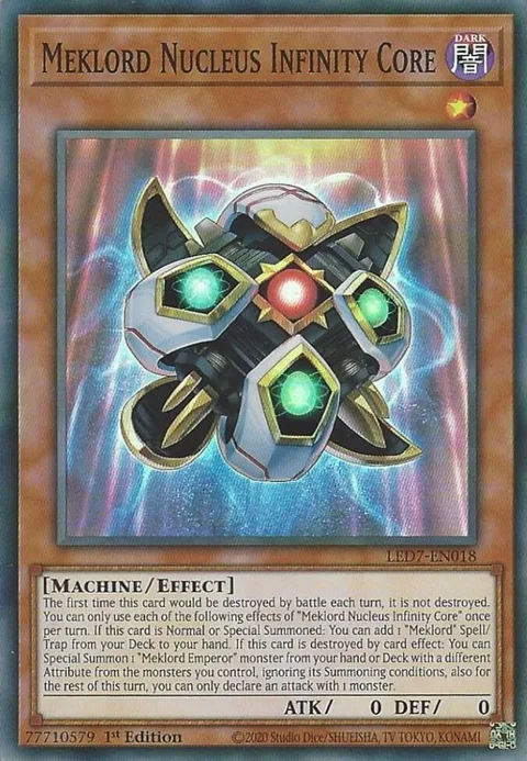 Meklord Nucleus Infinity Core LED7-EN018 Yu-Gi-Oh card from Legendary Duelists: Rage of Ra
