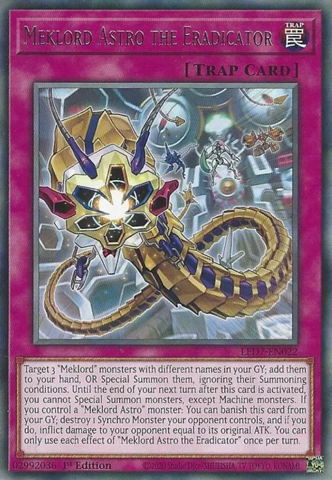 Meklord Astro the Eradicator LED7-EN022 Yu-Gi-Oh card from Legendary Duelists: Rage of Ra