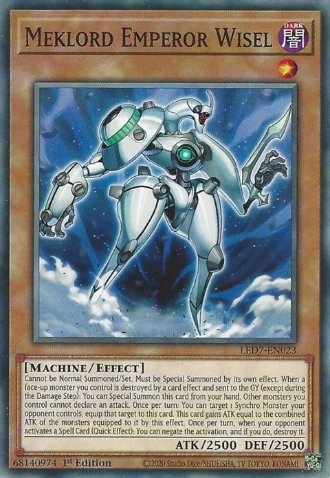 Meklord Emperor Wisel LED7-EN023 Yu-Gi-Oh card from Legendary Duelists: Rage of Ra