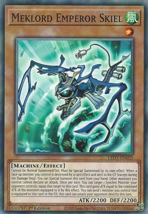 Meklord Emperor Skiel LED7-EN025 Yu-Gi-Oh card from Legendary Duelists: Rage of Ra