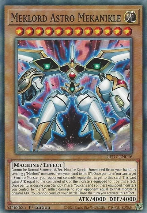 Meklord Astro Mekanikle LED7-EN026 Yu-Gi-Oh card from Legendary Duelists: Rage of Ra