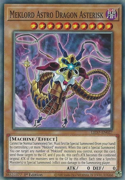 Meklord Astro Dragon Asterisk LED7-EN027 Yu-Gi-Oh card from Legendary Duelists: Rage of Ra