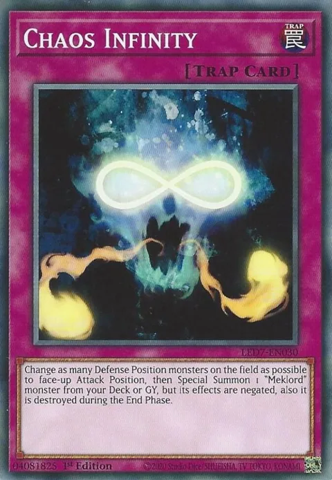 Chaos Infinity LED7-EN030 Yu-Gi-Oh card from Legendary Duelists: Rage of Ra