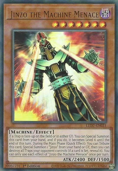 Jinzo the Machine Menace LED7-EN031 1st Edition Yu-Gi-Oh card from Legendary Duelists: Rage of Ra