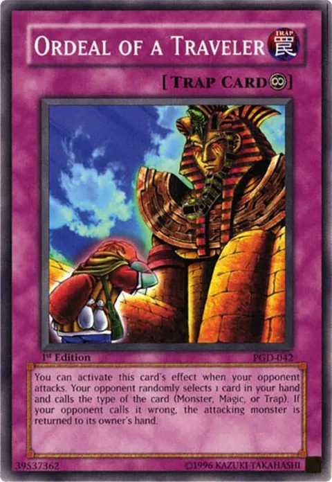 Ordeal of a Traveler PGD-042 1st Edition Yu-Gi-Oh card from Pharaonic Guardian