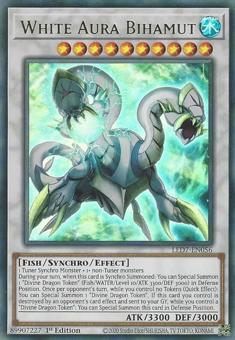 White Aura Bihamut LED7-EN056 Yu-Gi-Oh card from Legendary Duelists: Rage of Ra