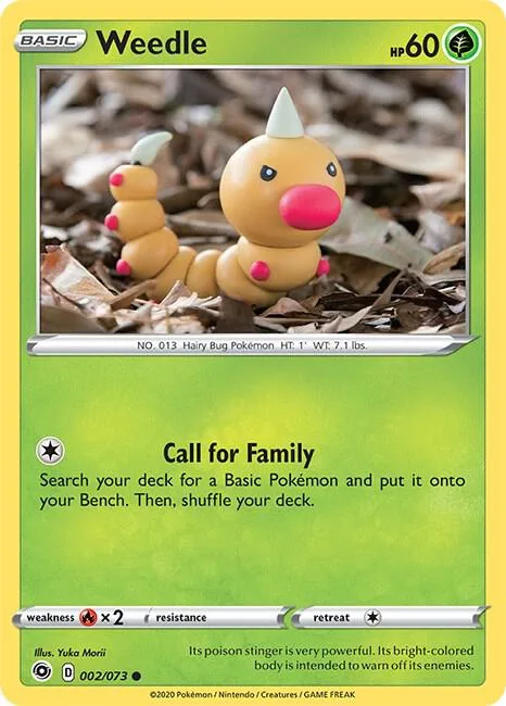 Weedle #02/73 Reverse Holofoil Pokémon card from Champion's Path