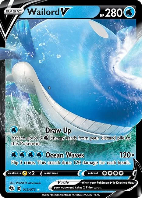 Wailord V #013/073 Holofoil Pokémon card from Champion's Path