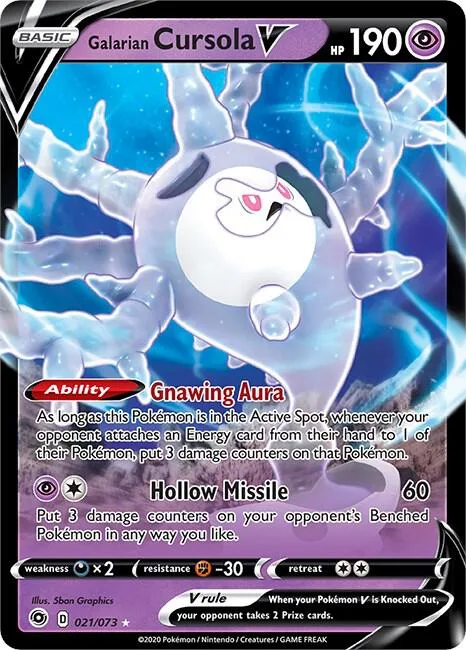 Galarian Cursola V #21/73 Holofoil Pokémon card from Champion's Path