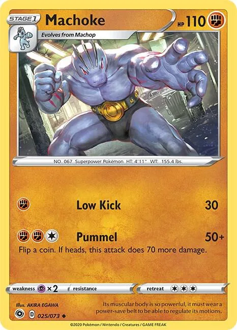 Machoke #25/73 Pokémon card from Champion's Path