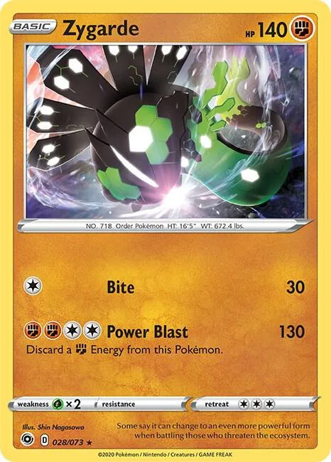 Zygarde #28/73 Holofoil Pokémon card from Champion's Path