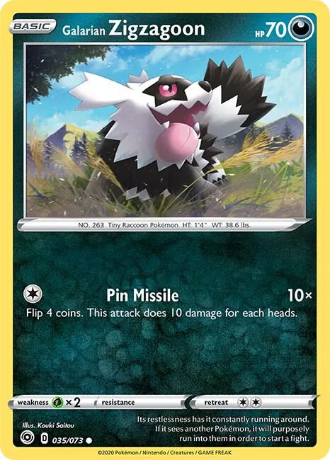 Galarian Zigzagoon #35/73 Pokémon card from Champion's Path