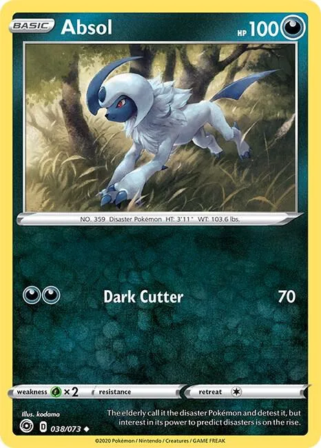 Absol #38/73 Reverse Holofoil Pokémon card from Champion's Path