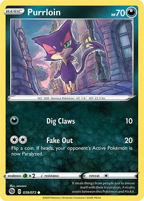 Purrloin #39/73 Pokémon card from Champion's Path