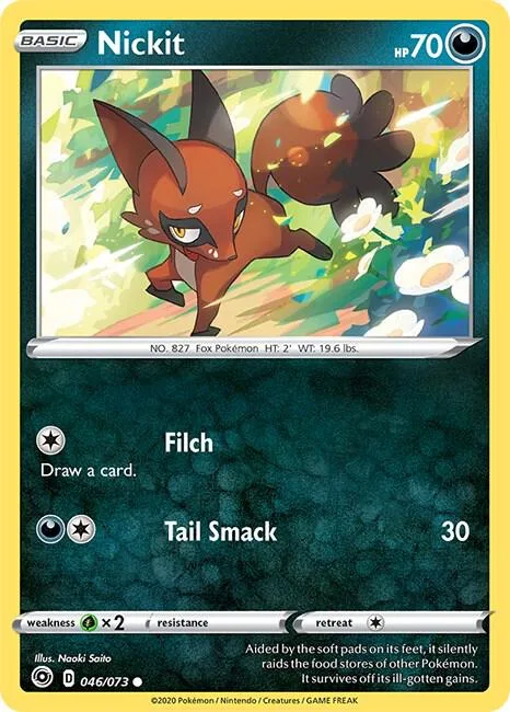 Nickit #46/73 Pokémon card from Champion's Path