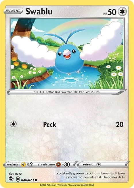 Swablu #48/73 Reverse Holofoil Pokémon card from Champion's Path