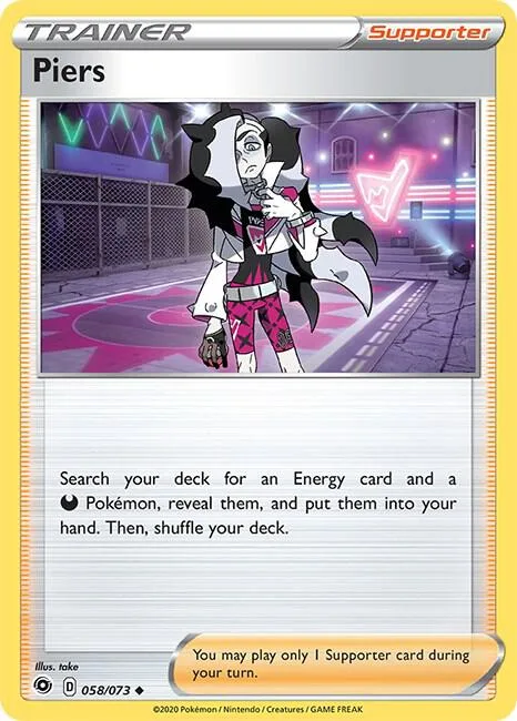 Piers #58/73 Reverse Holofoil Pokémon card from Champion's Path