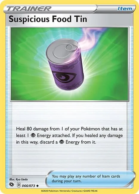 Suspicious Food Tin #66/73 Reverse Holofoil Pokémon card from Champion's Path