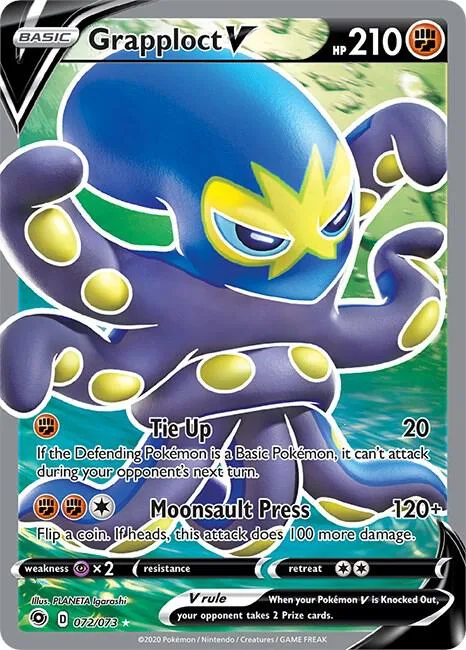 Grapploct V Full Art #72/73 Holofoil Pokémon card from Champion's Path