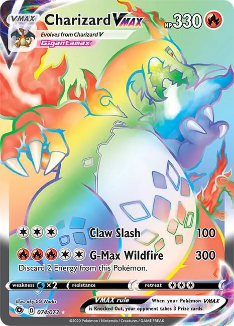 Charizard VMAX Secret Rare #74/73 Holofoil Pokémon card from Champion's Path