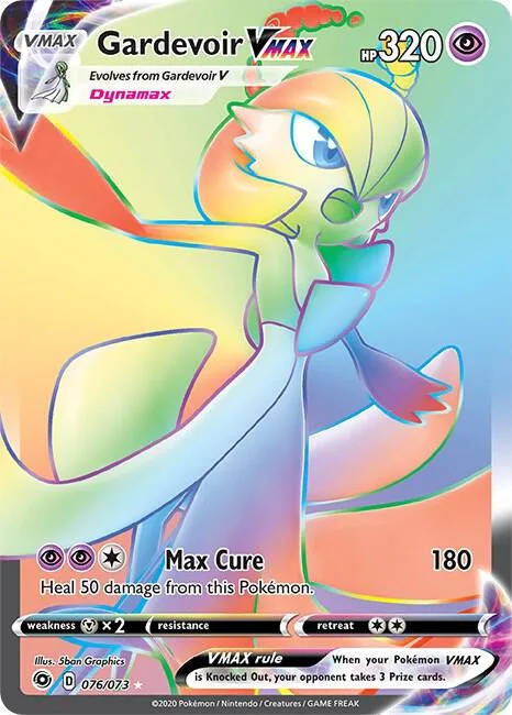 Gardevoir VMAX Secret Rare #76/73 Holofoil Pokémon card from Champion's Path