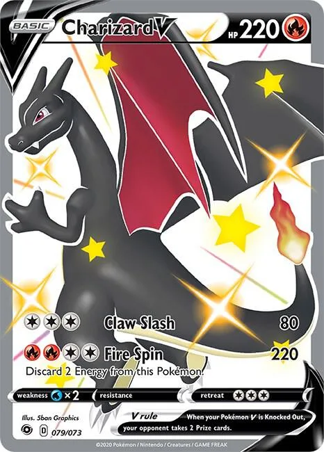 Charizard V Secret Rare #79/73 Holofoil Pokémon card from Champion's Path