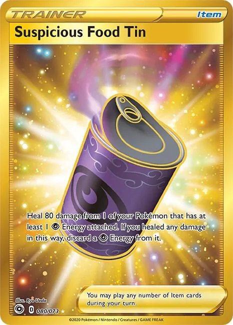 Suspicious Food Tin Secret Rare #80/73 Holofoil Pokémon card from Champion's Path