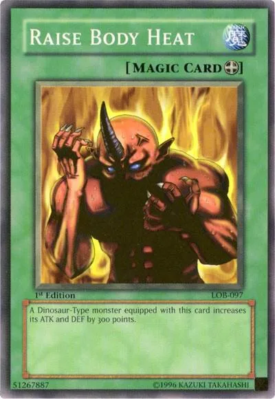 Raise Body Heat LOB-097 Unlimited Yu-Gi-Oh card from The Legend of Blue Eyes White Dragon