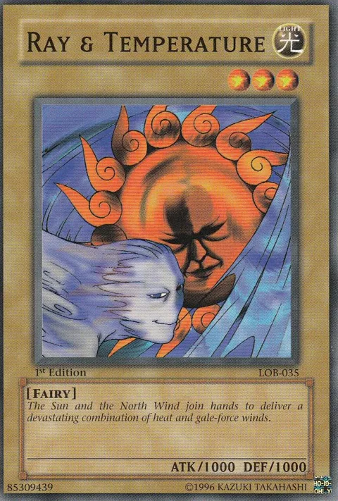 Ray & Temperature LOB-035 1st Edition Yu-Gi-Oh card from The Legend of Blue Eyes White Dragon