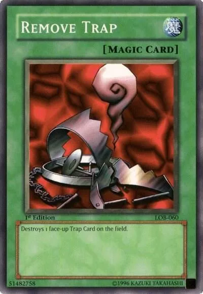 Remove Trap LOB-060 1st Edition Yu-Gi-Oh card from The Legend of Blue Eyes White Dragon