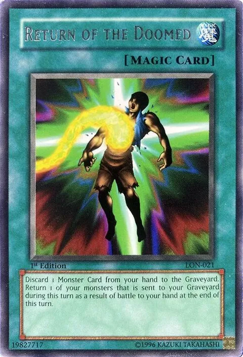 Return of the Doomed LON-021 1st Edition Yu-Gi-Oh card from Labyrinth of Nightmare