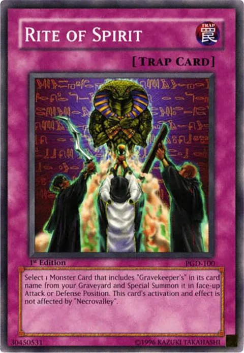 Rite of Spirit PGD-100 1st Edition Yu-Gi-Oh card from Pharaonic Guardian