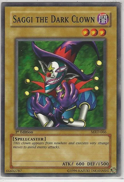 Saggi the Dark Clown MRD-066 1st Edition Yu-Gi-Oh card from Metal Raiders