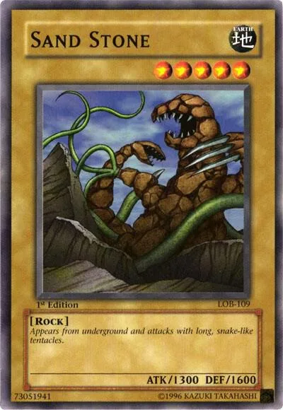 Sand Stone LOB-109 1st Edition Yu-Gi-Oh card from The Legend of Blue Eyes White Dragon