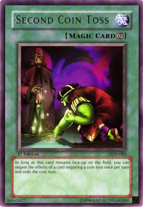 Second Coin Toss LOD-083 1st Edition Yu-Gi-Oh card from Legacy of Darkness