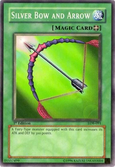 Silver Bow and Arrow LOB-091 Unlimited Yu-Gi-Oh card from The Legend of Blue Eyes White Dragon