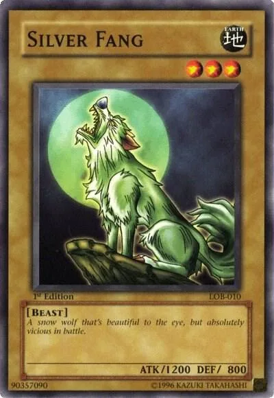 Silver Fang LOB-010 1st Edition Yu-Gi-Oh card from The Legend of Blue Eyes White Dragon