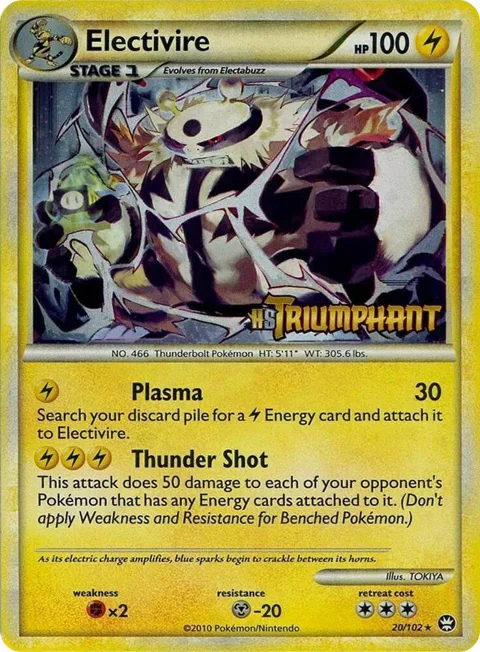 Electivire - 20/102 Prerelease #20/102 Holofoil Pokémon card from HGSS Promos