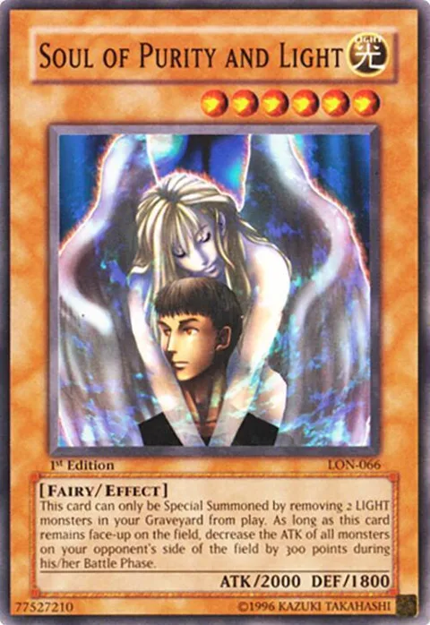 Soul of Purity and Light LON-066 1st Edition Yu-Gi-Oh card from Labyrinth of Nightmare