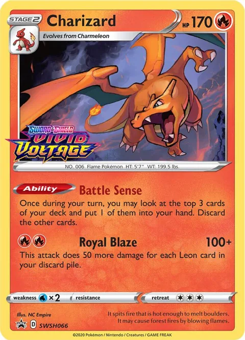 Charizard - SWSH066 Prerelease #SWSH066 Holofoil Pokémon card from Sword & Shield Promo Cards