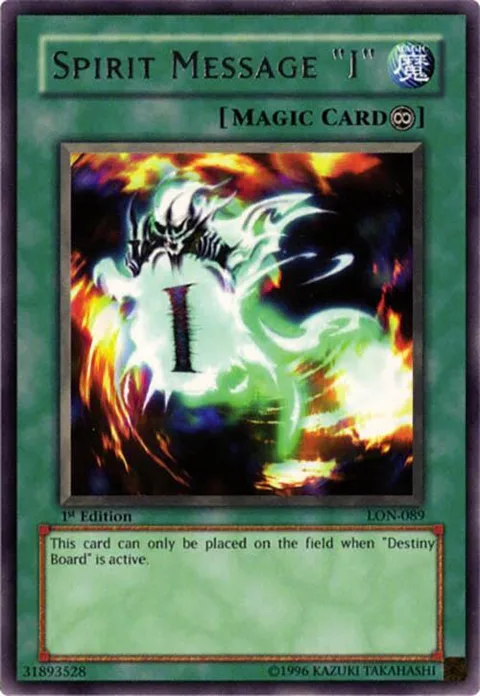 Spirit Message "I" LON-089 1st Edition Yu-Gi-Oh card from Labyrinth of Nightmare