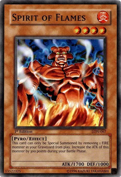 Spirit of Flames LON-067 Yu-Gi-Oh card from Labyrinth of Nightmare