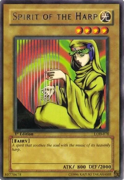 Spirit of the Harp LOB-078 Unlimited Yu-Gi-Oh card from The Legend of Blue Eyes White Dragon