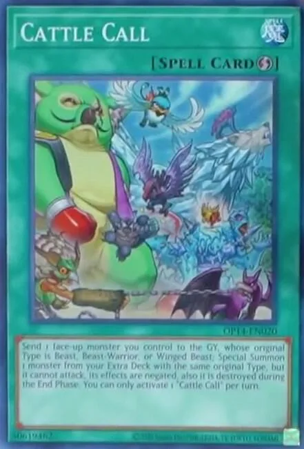 Cattle Call OP14-EN020 Yu-Gi-Oh card from OTS Tournament Pack 14