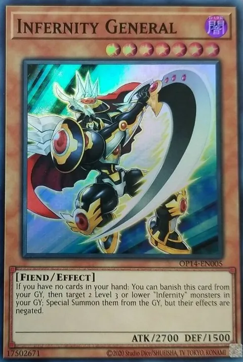 Infernity General OP14-EN005 Yu-Gi-Oh card from OTS Tournament Pack 14