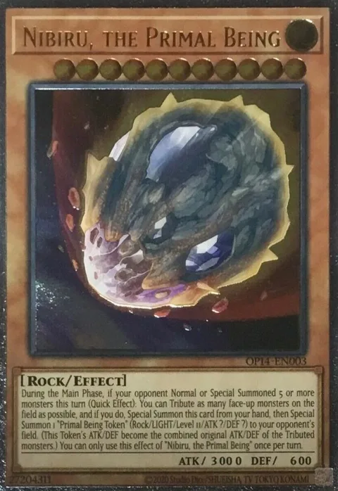 Nibiru, the Primal Being Ultimate Rare OP14-EN003 Yu-Gi-Oh card from OTS Tournament Pack 14