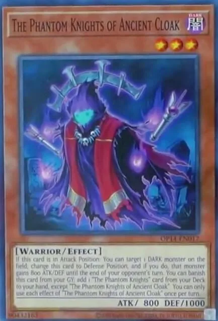 The Phantom Knights of Ancient Cloak OP14-EN017 Yu-Gi-Oh card from OTS Tournament Pack 14
