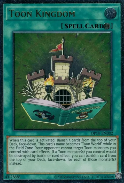 Toon Kingdom Ultimate Rare OP14-EN002 Yu-Gi-Oh card from OTS Tournament Pack 14