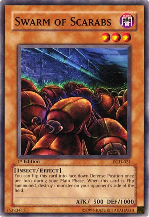 Swarm of Scarabs PGD-021 1st Edition Yu-Gi-Oh card from Pharaonic Guardian